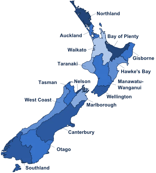 New Zealand map